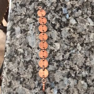 Lucky copper penny coin link bracelet
